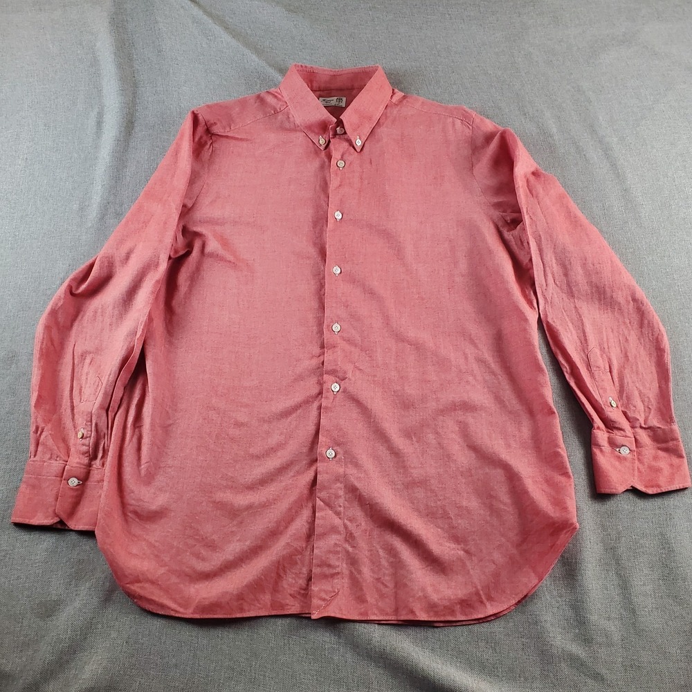 Finamore Napoli Shirt Mens XL Button Up Long Sleeve Italy Designer